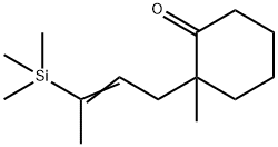 2-METHYL-2-(3-TRIMETHYLSILANYL-BUT-2-ENYL)-CYCLOHEXANONE Struktur