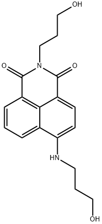 2-(3-hydroxypropyl)-6-[(3-hydroxypropyl)amino]-1H-benz[de]isoquinoline-1,3(2H)-dione Struktur