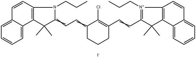 2-[2-[2-CHLORO-3-[(1,3-DIHYDRO-3,3-DIMETHYL-1-PROPYL-2H-INDOL-2-YLIDENE)ETHYLIDENE]-1-CYCLOHEXEN-1-YL]ETHENYL]-3,3-DIMETHYL-1-PROPYLINDOLIUM IODIDE Struktur