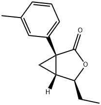 3-Oxabicyclo[3.1.0]hexan-2-one,4-ethyl-1-(3-methylphenyl)-,(1S,4S,5R)-(9CI) Struktur