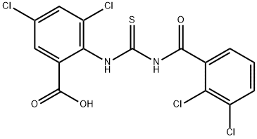 3,5-DICHLORO-2-[[[(2,3-DICHLOROBENZOYL)AMINO]THIOXOMETHYL]AMINO]-BENZOIC ACID Struktur