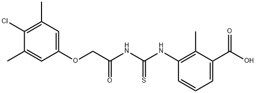 3-[[[[(4-CHLORO-3,5-DIMETHYLPHENOXY)ACETYL]AMINO]THIOXOMETHYL]AMINO]-2-METHYL-BENZOIC ACID Struktur