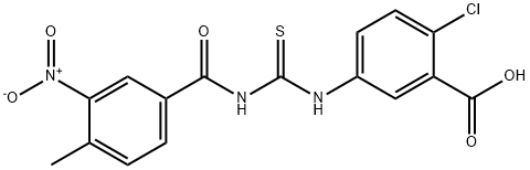 2-CHLORO-5-[[[(4-METHYL-3-NITROBENZOYL)AMINO]THIOXOMETHYL]AMINO]-BENZOIC ACID Struktur