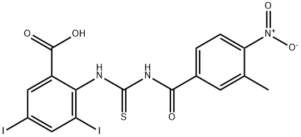 3,5-DIIODO-2-[[[(3-METHYL-4-NITROBENZOYL)AMINO]THIOXOMETHYL]AMINO]-BENZOIC ACID Struktur