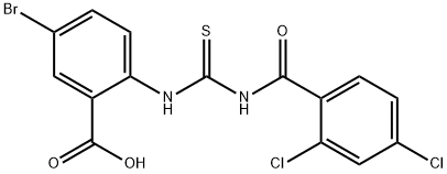 5-BROMO-2-[[[(2,4-DICHLOROBENZOYL)AMINO]THIOXOMETHYL]AMINO]-BENZOIC ACID Struktur