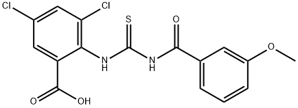 3,5-DICHLORO-2-[[[(3-METHOXYBENZOYL)AMINO]THIOXOMETHYL]AMINO]-BENZOIC ACID Struktur