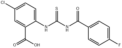 5-CHLORO-2-[[[(4-FLUOROBENZOYL)AMINO]THIOXOMETHYL]AMINO]-BENZOIC ACID Struktur