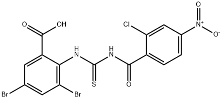 3,5-DIBROMO-2-[[[(2-CHLORO-4-NITROBENZOYL)AMINO]THIOXOMETHYL]AMINO]-BENZOIC ACID Struktur