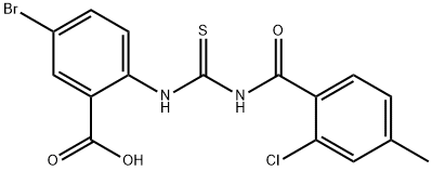 5-BROMO-2-[[[(2-CHLORO-4-METHYLBENZOYL)AMINO]THIOXOMETHYL]AMINO]-BENZOIC ACID Struktur