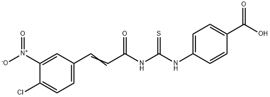 4-[[[[3-(4-CHLORO-3-NITROPHENYL)-1-OXO-2-PROPENYL]AMINO]THIOXOMETHYL]AMINO]-BENZOIC ACID Struktur