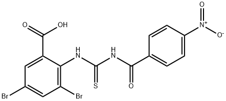 3,5-DIBROMO-2-[[[(4-NITROBENZOYL)AMINO]THIOXOMETHYL]AMINO]-BENZOIC ACID Struktur