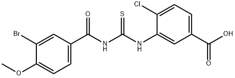 3-[[[(3-BROMO-4-METHOXYBENZOYL)AMINO]THIOXOMETHYL]AMINO]-4-CHLORO-BENZOIC ACID Struktur