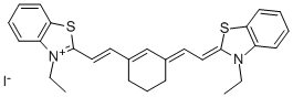 3-ETHYL-2-[(E)-2-(3-((E)-2-[3-ETHYL-1,3-BENZOTHIAZOL-2(3H)-YLIDENE]ETHYLIDENE)-1-CYCLOHEXEN-1-YL)ETHENYL]-1,3-BENZOTHIAZOL-3-IUM IODIDE Struktur