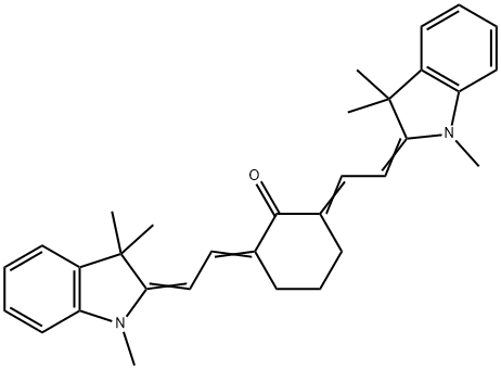 2,6-BIS[(E)-2-(1,3,3-TRIMETHYL-1,3-DIHYDRO-2H-INDOL-2-YLIDENE)ETHYLIDENE]CYCLOHEXANONE Struktur