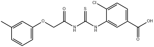 4-CHLORO-3-[[[[(3-METHYLPHENOXY)ACETYL]AMINO]THIOXOMETHYL]AMINO]-BENZOIC ACID Struktur