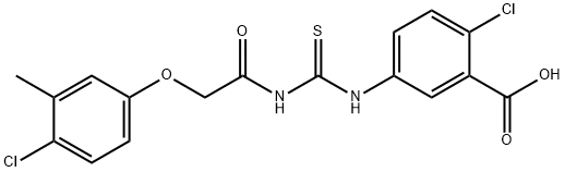 2-CHLORO-5-[[[[(4-CHLORO-3-METHYLPHENOXY)ACETYL]AMINO]THIOXOMETHYL]AMINO]-BENZOIC ACID Struktur