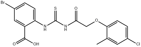 5-BROMO-2-[[[[(4-CHLORO-2-METHYLPHENOXY)ACETYL]AMINO]THIOXOMETHYL]AMINO]-BENZOIC ACID Struktur