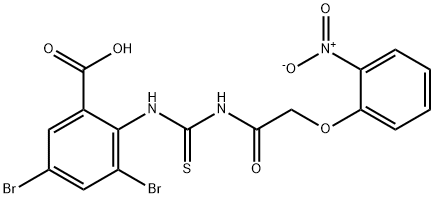 3,5-DIBROMO-2-[[[[(2-NITROPHENOXY)ACETYL]AMINO]THIOXOMETHYL]AMINO]-BENZOIC ACID Struktur