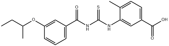 4-METHYL-3-[[[[3-(1-METHYLPROPOXY)BENZOYL]AMINO]THIOXOMETHYL]AMINO]-BENZOIC ACID Struktur