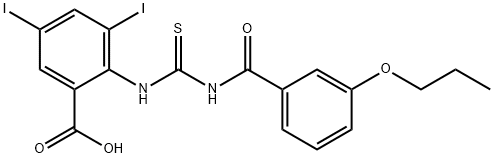 3,5-DIIODO-2-[[[(3-PROPOXYBENZOYL)AMINO]THIOXOMETHYL]AMINO]-BENZOIC ACID Struktur