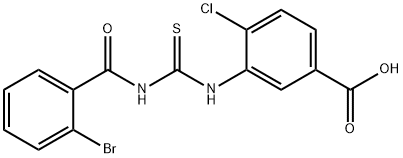 3-[[[(2-BROMOBENZOYL)AMINO]THIOXOMETHYL]AMINO]-4-CHLORO-BENZOIC ACID Struktur