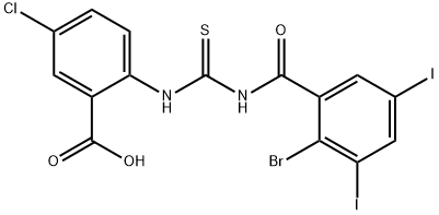 2-[[[(2-BROMO-3,5-DIIODOBENZOYL)AMINO]THIOXOMETHYL]AMINO]-5-CHLORO-BENZOIC ACID Struktur