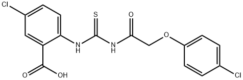 5-CHLORO-2-[[[[(4-CHLOROPHENOXY)ACETYL]AMINO]THIOXOMETHYL]AMINO]-BENZOIC ACID Struktur