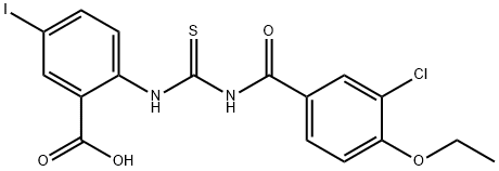 2-[[[(3-CHLORO-4-ETHOXYBENZOYL)AMINO]THIOXOMETHYL]AMINO]-5-IODO-BENZOIC ACID Struktur