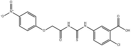 2-CHLORO-5-[[[[(4-NITROPHENOXY)ACETYL]AMINO]THIOXOMETHYL]AMINO]-BENZOIC ACID Struktur