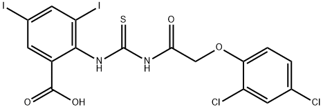 2-[[[[(2,4-DICHLOROPHENOXY)ACETYL]AMINO]THIOXOMETHYL]AMINO]-3,5-DIIODO-BENZOIC ACID Struktur