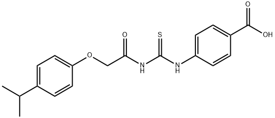 4-[[[[[4-(1-METHYLETHYL)PHENOXY]ACETYL]AMINO]THIOXOMETHYL]AMINO]-BENZOIC ACID Struktur