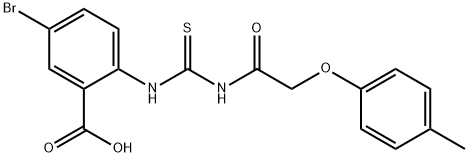 5-BROMO-2-[[[[(4-METHYLPHENOXY)ACETYL]AMINO]THIOXOMETHYL]AMINO]-BENZOIC ACID Struktur