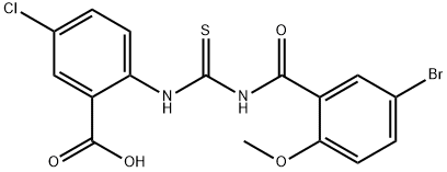 2-[[[(5-BROMO-2-METHOXYBENZOYL)AMINO]THIOXOMETHYL]AMINO]-5-CHLORO-BENZOIC ACID Struktur