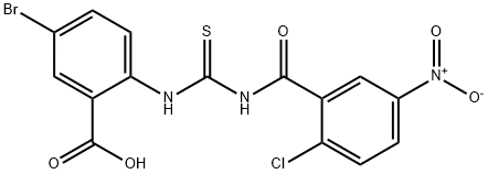 5-BROMO-2-[[[(2-CHLORO-5-NITROBENZOYL)AMINO]THIOXOMETHYL]AMINO]-BENZOIC ACID Struktur