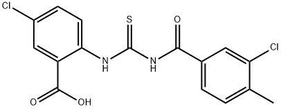 5-CHLORO-2-[[[(3-CHLORO-4-METHYLBENZOYL)AMINO]THIOXOMETHYL]AMINO]-BENZOIC ACID Struktur