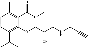 3-[2-Hydroxy-3-(2-propynylamino)propoxy]-p-cymene-2-carboxylic acid methyl ester Struktur