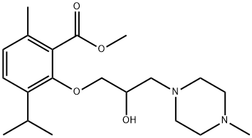 3-[2-Hydroxy-3-(4-methyl-1-piperazinyl)propoxy]-p-cymene-2-carboxylic acid methyl ester Struktur