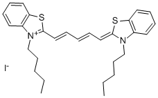 3-PENTYL-2-((1E,3E)-5-[3-PENTYL-1,3-BENZOTHIAZOL-2(3H)-YLIDENE]-1,3-PENTADIENYL)-1,3-BENZOTHIAZOL-3-IUM IODIDE Struktur