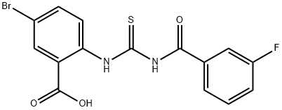 5-BROMO-2-[[[(3-FLUOROBENZOYL)AMINO]THIOXOMETHYL]AMINO]-BENZOIC ACID Struktur