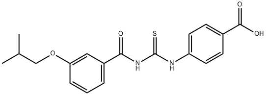 4-[[[[3-(2-METHYLPROPOXY)BENZOYL]AMINO]THIOXOMETHYL]AMINO]-BENZOIC ACID Struktur