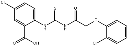 5-CHLORO-2-[[[[(2-CHLOROPHENOXY)ACETYL]AMINO]THIOXOMETHYL]AMINO]-BENZOIC ACID Struktur