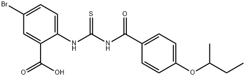 5-BROMO-2-[[[[4-(1-METHYLPROPOXY)BENZOYL]AMINO]THIOXOMETHYL]AMINO]-BENZOIC ACID Struktur