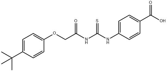 4-[[[[[4-(1,1-DIMETHYLETHYL)PHENOXY]ACETYL]AMINO]THIOXOMETHYL]AMINO]-BENZOIC ACID Struktur