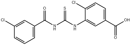 4-CHLORO-3-[[[(3-CHLOROBENZOYL)AMINO]THIOXOMETHYL]AMINO]-BENZOIC ACID Struktur