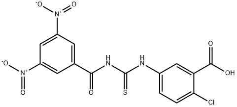 2-CHLORO-5-[[[(3,5-DINITROBENZOYL)AMINO]THIOXOMETHYL]AMINO]-BENZOIC ACID Struktur