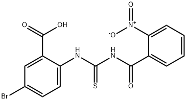 5-BROMO-2-[[[(2-NITROBENZOYL)AMINO]THIOXOMETHYL]AMINO]-BENZOIC ACID Struktur