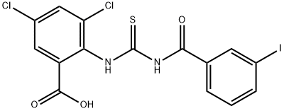 3,5-DICHLORO-2-[[[(3-IODOBENZOYL)AMINO]THIOXOMETHYL]AMINO]-BENZOIC ACID Struktur