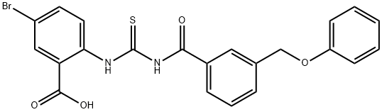 5-BROMO-2-[[[[3-(PHENOXYMETHYL)BENZOYL]AMINO]THIOXOMETHYL]AMINO]-BENZOIC ACID Struktur