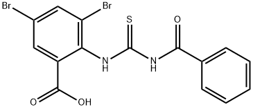 2-[[(BENZOYLAMINO)THIOXOMETHYL]AMINO]-3,5-DIBROMO-BENZOIC ACID Struktur