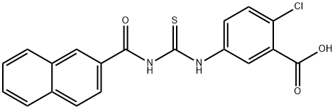 2-CHLORO-5-[[[(2-NAPHTHALENYLCARBONYL)AMINO]THIOXOMETHYL]AMINO]-BENZOIC ACID Struktur